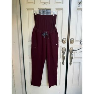 Figs Maroon Maternity Scrub Bottoms Pants Size Medium Tall PO 3699